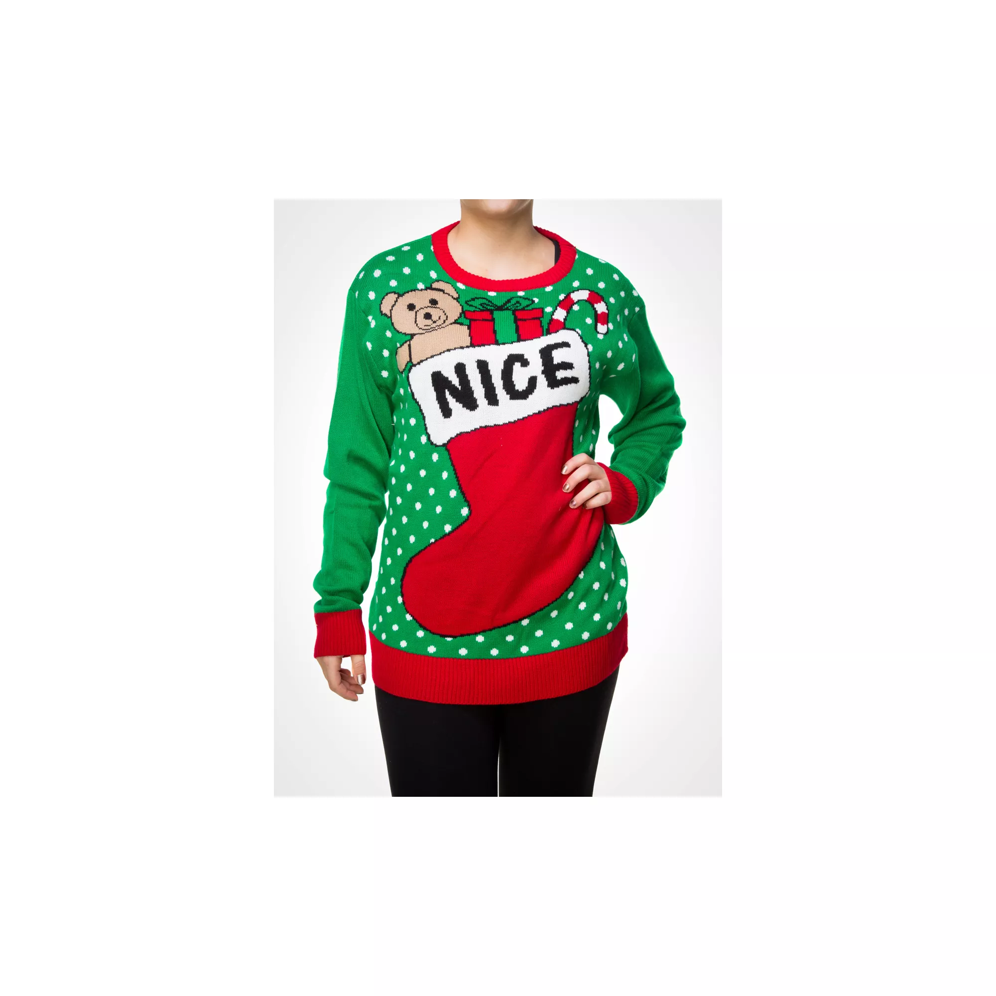 Nice Stocking Adult Sweater at Spirit Halloween