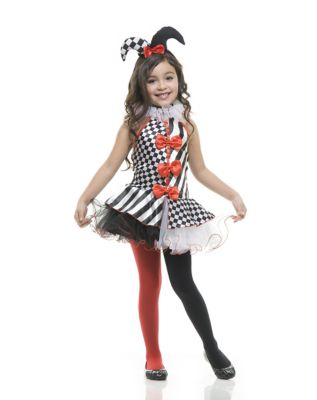 Kids Black and White Jester Costume - Spirithalloween.com