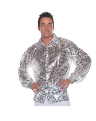 Adult Silver Sequin Shirt Costume - Spirithalloween.com