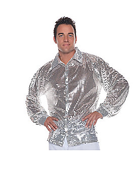 Adult Silver Sequin Shirt Costume