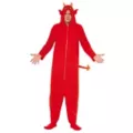 Adult Hooded Devil Pajama Costume at Spencer's