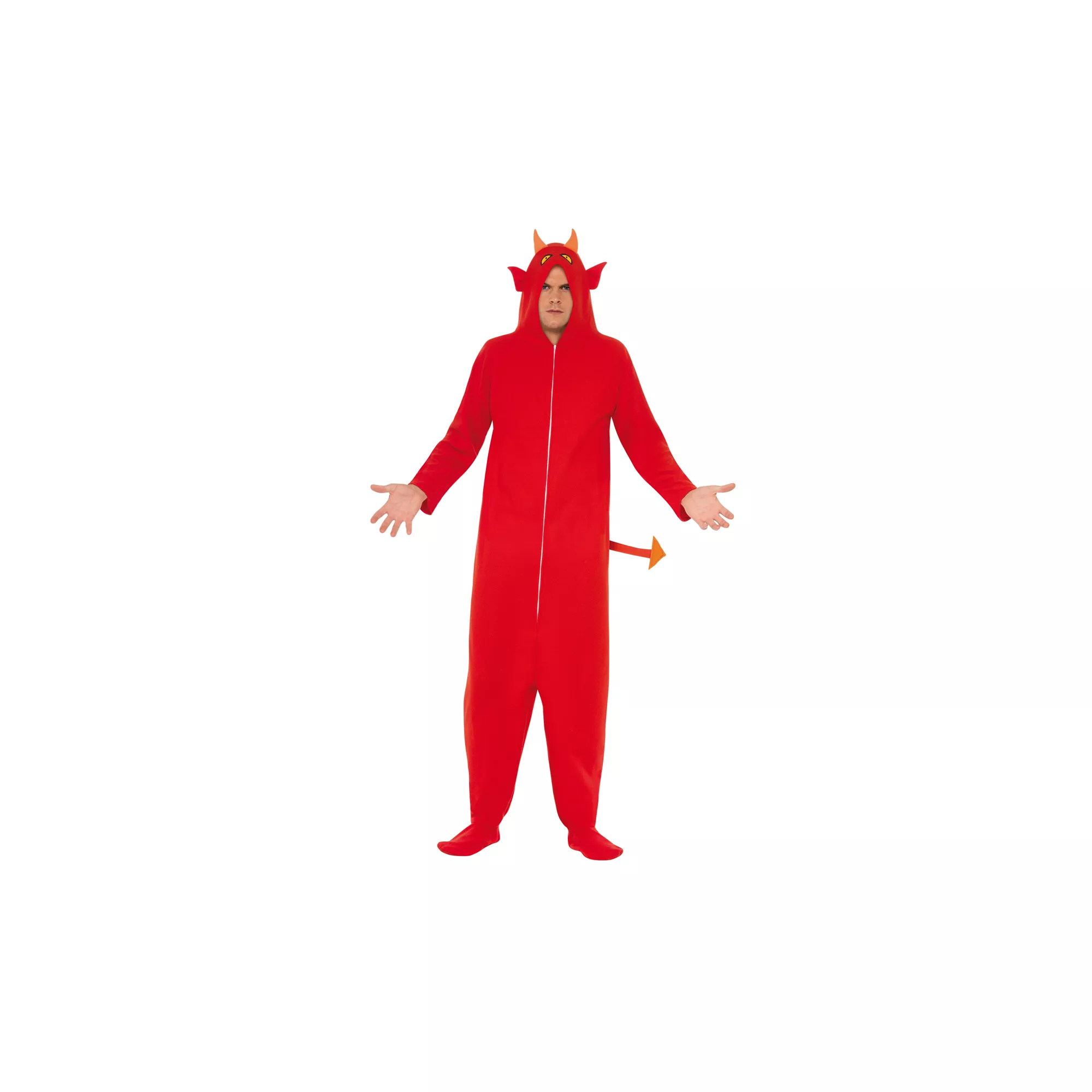 Adult Hooded Devil Pajama Costume at Spencer's