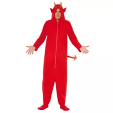 Adult Hooded Devil Pajama Costume at Spencer's