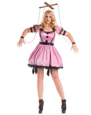 COMPLETE MARIONETTE PUPPET Costume With A 3 Hoop Tiered Pink 
