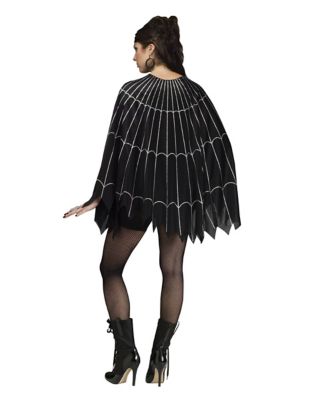 Adult  Plus Size Spider Web Poncho Costume
