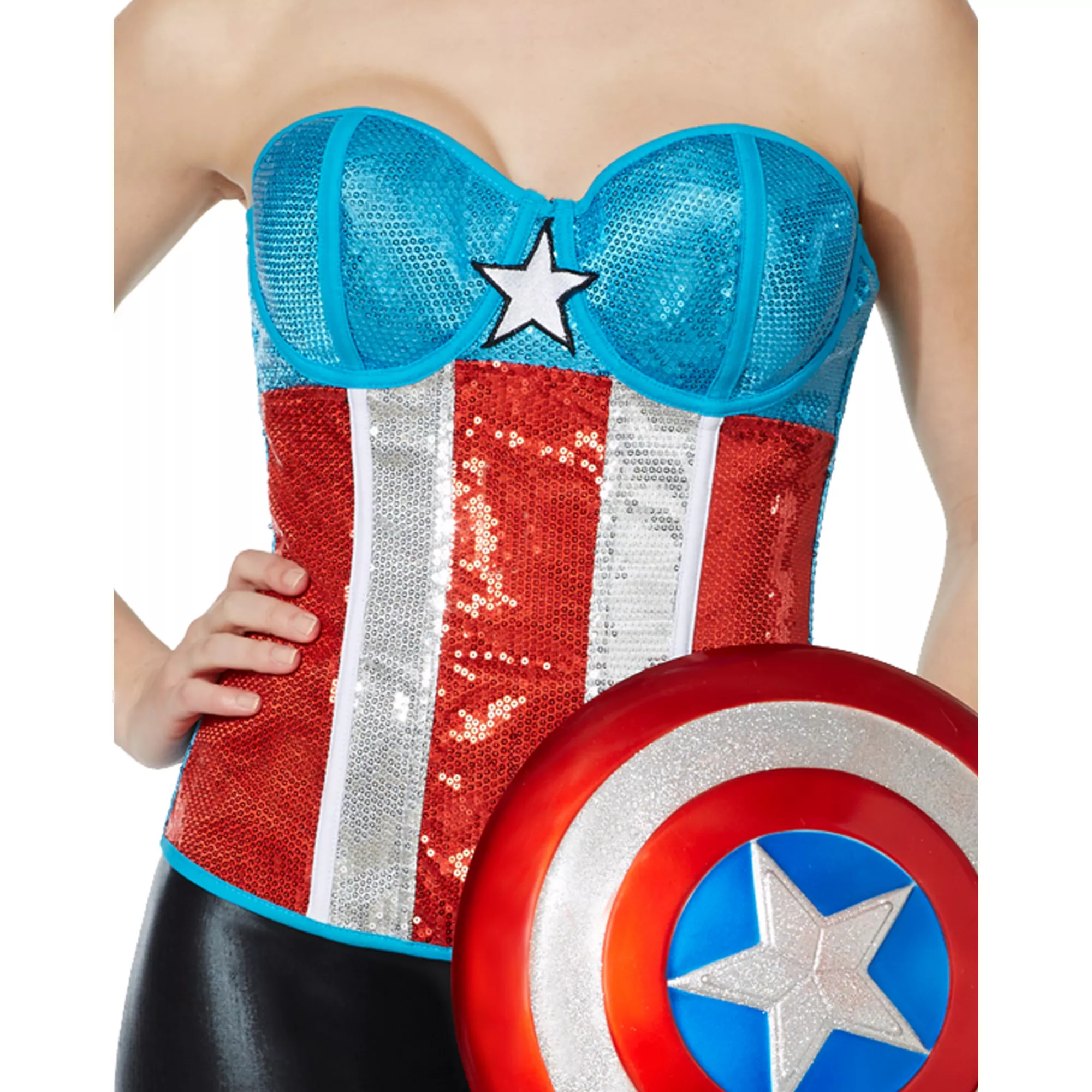 Sequin Captain America Marvel Corset at Spencer's