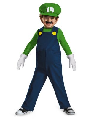 Halloween Mario Deluxe Child Costume, Includes Jumpsuit, Hat, Mustache, and  Gloves 100% Polyester Clothes, Outfit Pretend Play Dress Up for Halloween