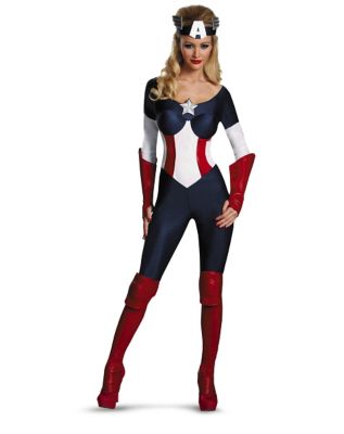 Captain America Dream Bodysuit Adult Womens Costume