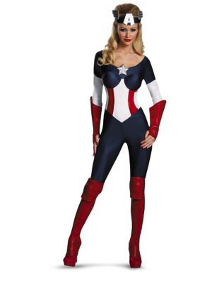 Captain America Dream Bodysuit Adult Womens Costume 