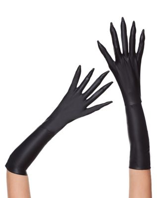 Long Fingered Black Gloves - Spirithalloween.com