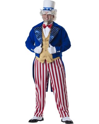 Adult Uncle Sam Plus Size Costume- Deluxe - Spirithalloween.com