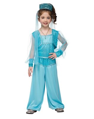  Toddler Genie Costume For Girls Halloween Costume Kids Teens  4T 4 5 6 7 8 10 12 14 16 S M Blue