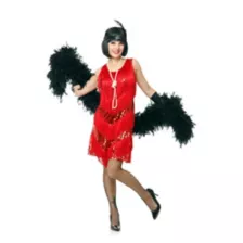 Red Four Tier Flapper Dress Adult Costume at Spirit Halloween