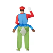 Mario Riding Yoshi Inflatable Adult Mens Costume at Spirit Halloween