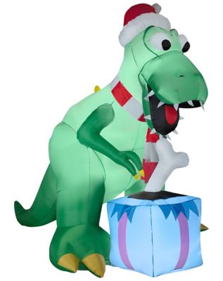 7.5 Ft Holiday T-Rex Inflatable - Decoration - Spirithalloween.com