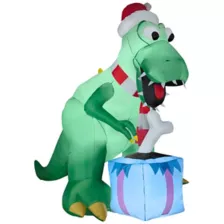 7.5 Ft Holiday T-Rex Inflatable - Decoration at Spirit Halloween