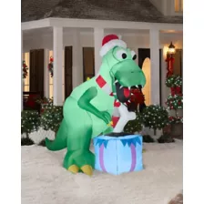 7.5 Ft Holiday T-Rex Inflatable - Decoration at Spirit Halloween