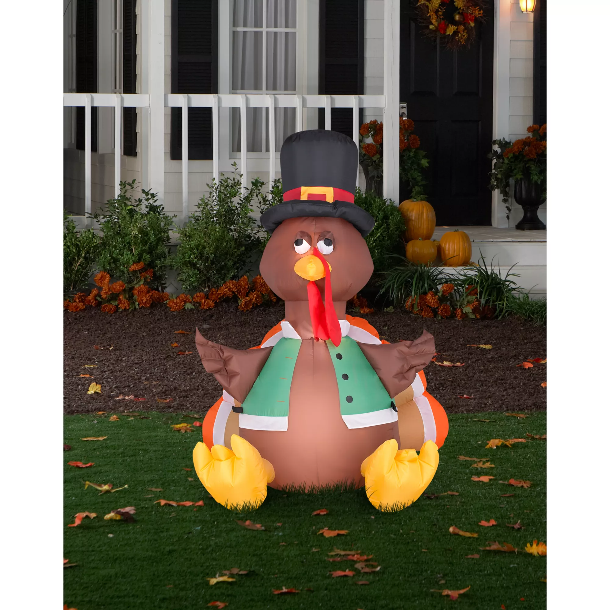 4 Ft Happy Turkey Inflatable - Decorations at Spencer's
