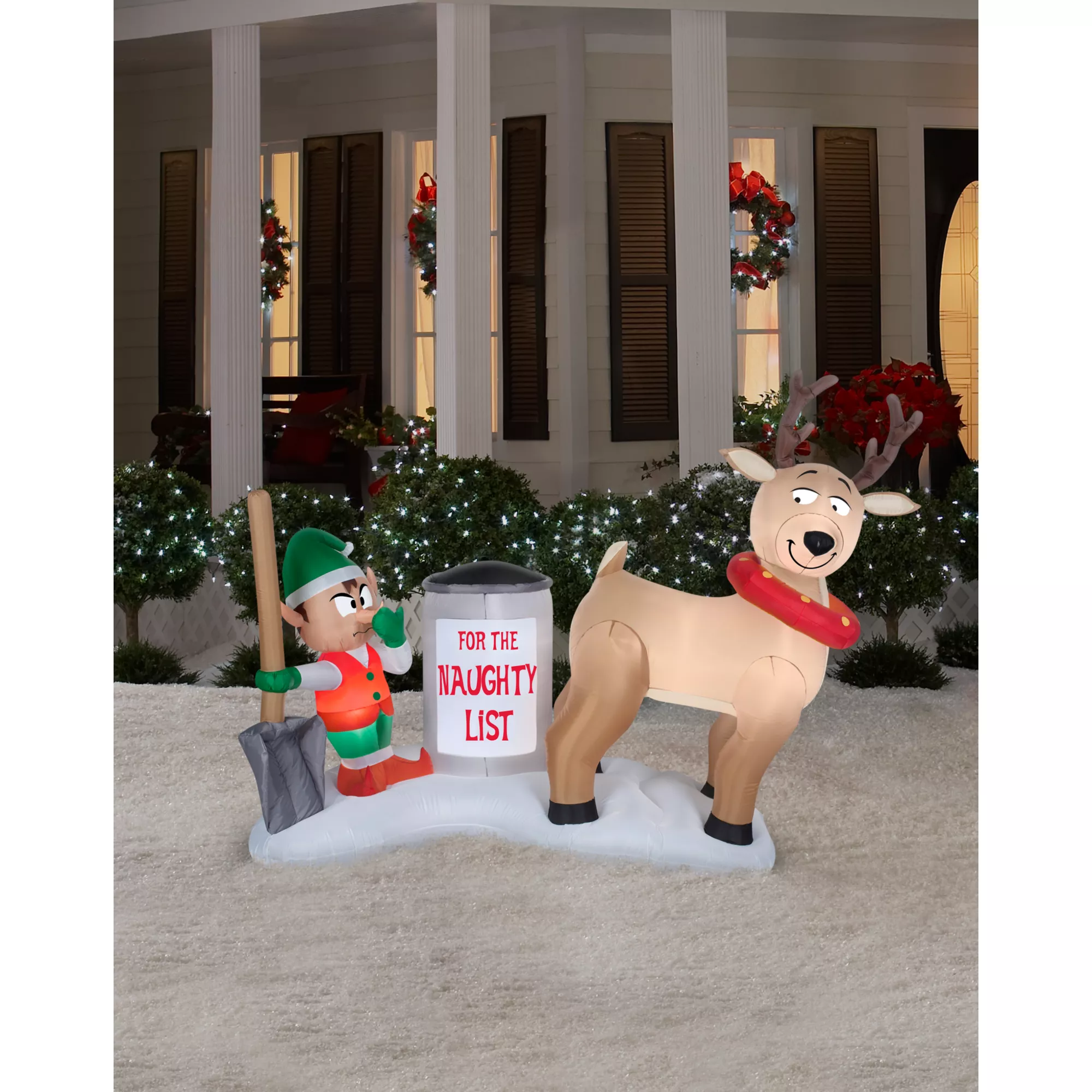 4.5 Ft Reindeer Clean Up Scene Inflatable - Decoration at Spirit Halloween