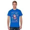 Adult Partying Santa Ugly Christmas T Shirt at Spencer's