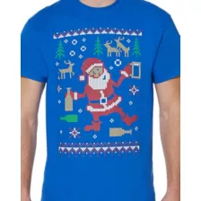 Adult Partying Santa Ugly Christmas T Shirt at Spencer's