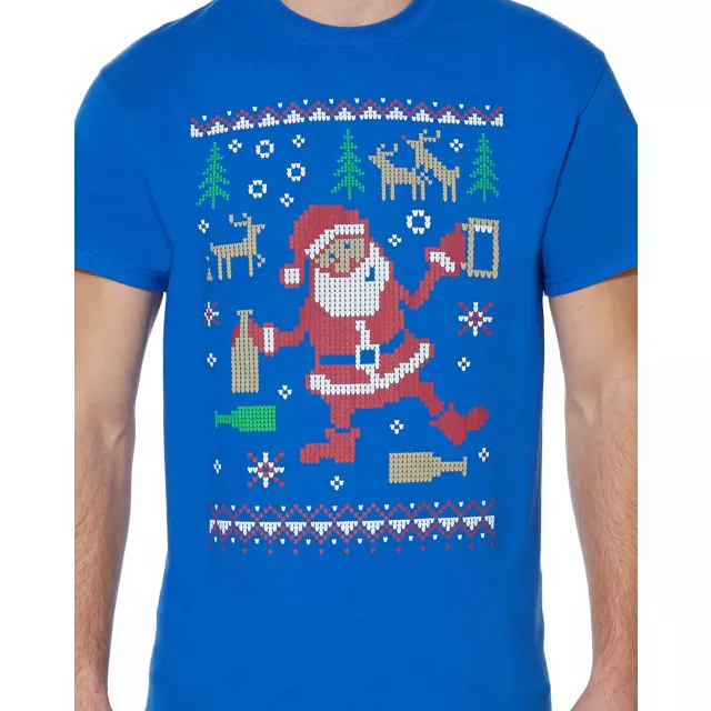 Adult Partying Santa Ugly Christmas T Shirt at Spencer's