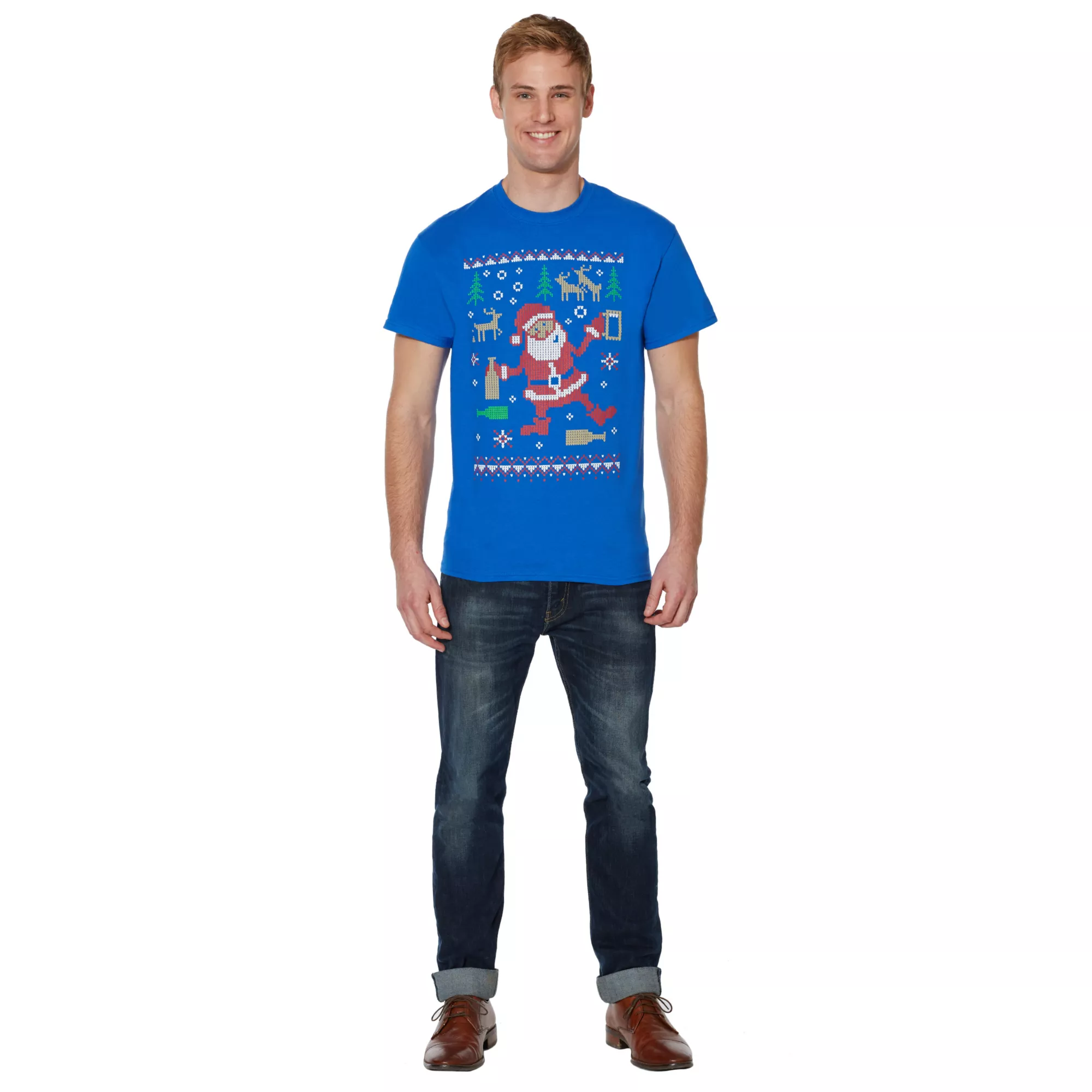 Adult Partying Santa Ugly Christmas T Shirt at Spencer's