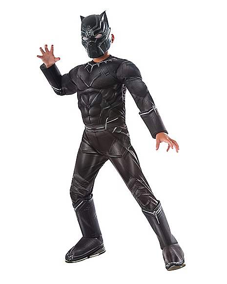 As Shown Rubie's Boys Black Panther 3/4 Mask Costume One Size 