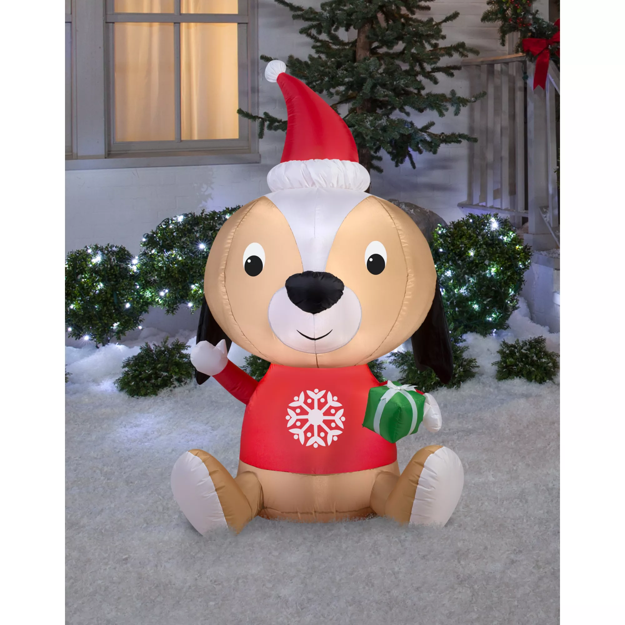 5 Ft Holiday Puppy Inflatable - Decoration at Spencer's