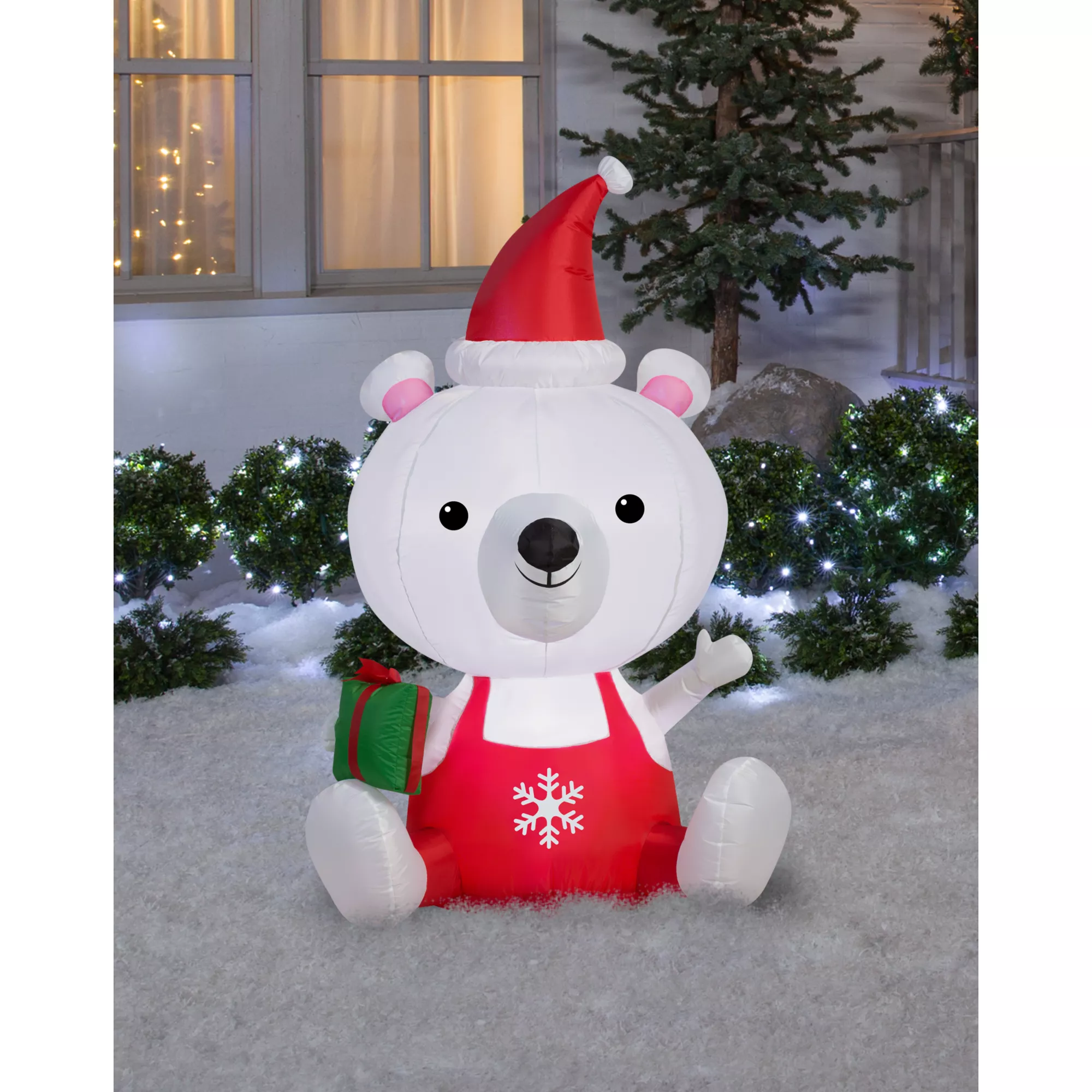 5 ft Big Head Polar Bear Inflatable - Decoration at Spencer's