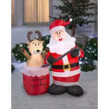 4Ft Stuck Reindeer Inflatable - Decoration at Spencer's