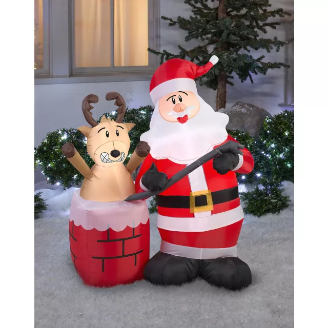 4Ft Stuck Reindeer Inflatable - Decoration at Spencer's