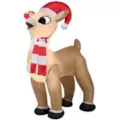 3.5 Ft Rudolph with Hat and Scarf Inflatable Decoration - Rudolph the Red-Nosed Reindeer at Spencer's