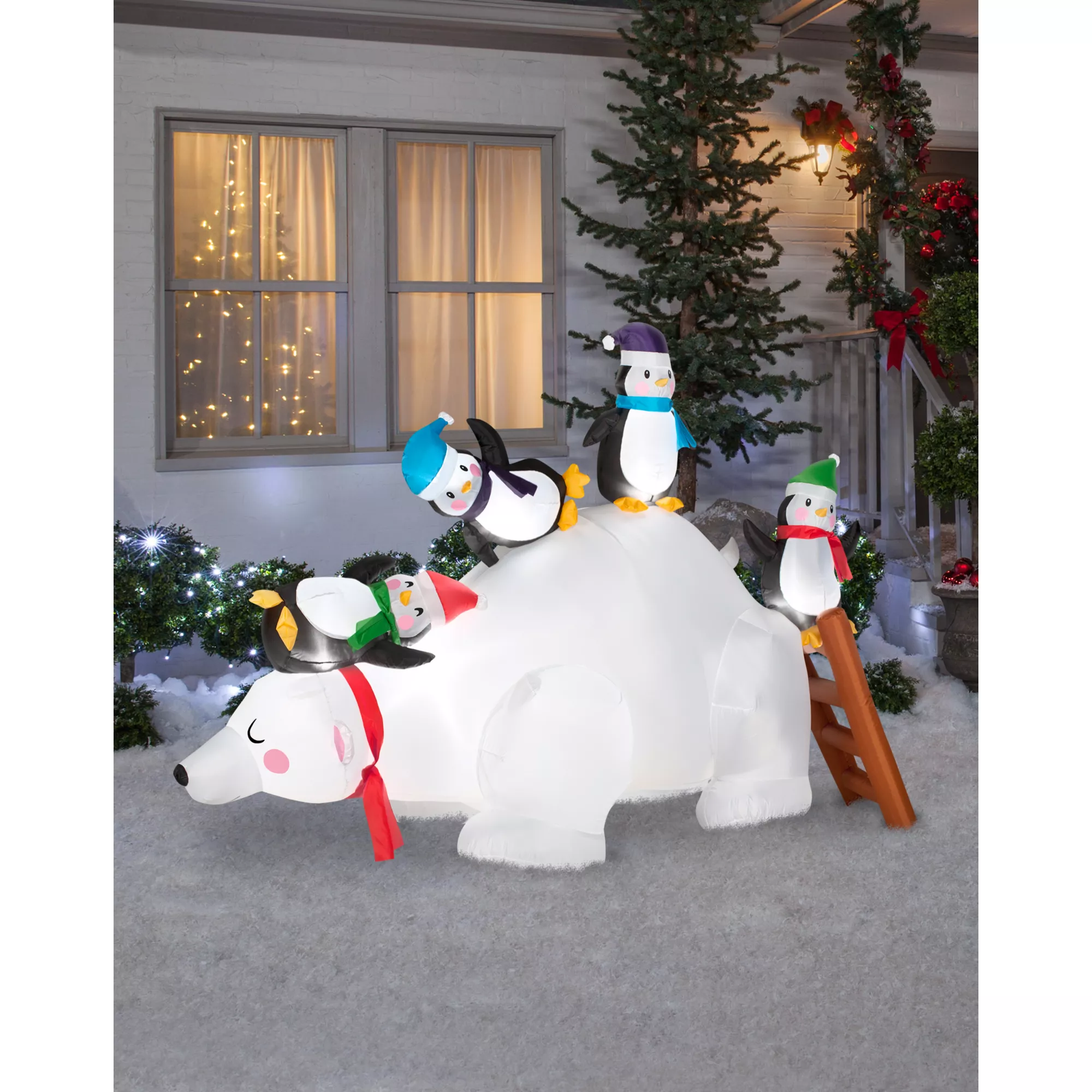 5 Ft Polar Bear and Penguin Friends Inflatable at Spirit Halloween