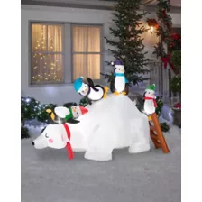 5 Ft Polar Bear and Penguin Friends Inflatable at Spirit Halloween