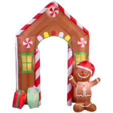 9 Ft Gingerbread House Archway Light-Up Inflatable at Spirit Halloween