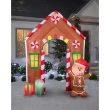 9 Ft Gingerbread House Archway Light-Up Inflatable at Spirit Halloween