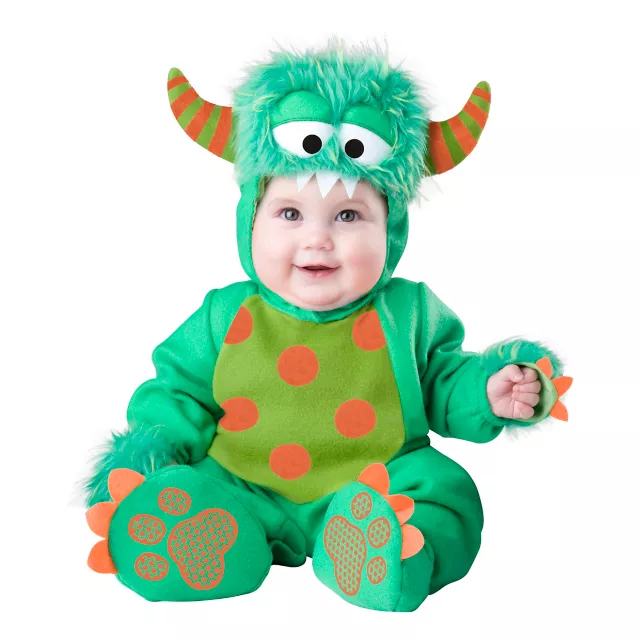 Baby Green Faux Fur-Trimmed Monster Costume - Spirithalloween.com