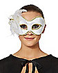 White Satin Feather Eyemask