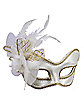 White Satin Feather Eyemask