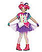 Kids Rainbow Harlequin Clown Costume