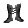 Black Walker Boots With Patent Leather Detail at Spirit Halloween