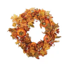 Fall Leaves Pumpkin Wreath at Spirit Halloween