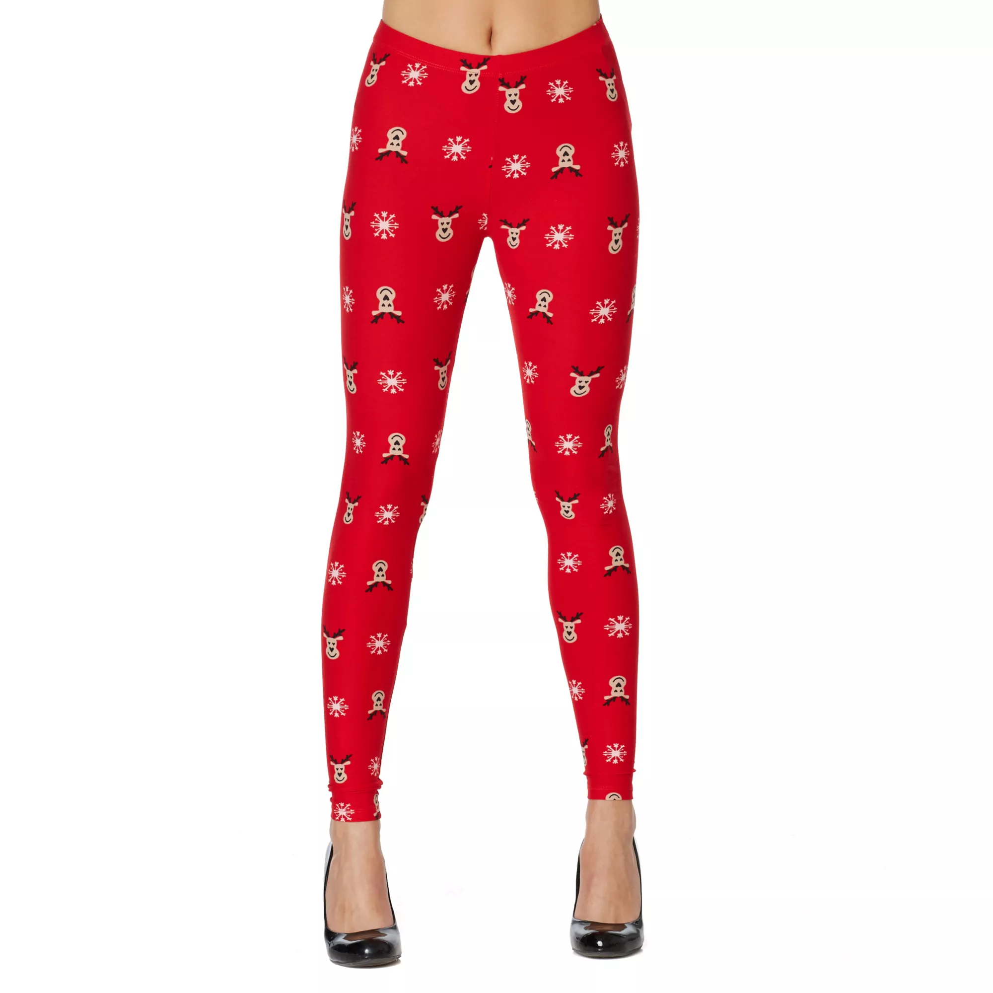Adult Heart Eyes Reindeer Leggings at Spencer's