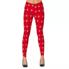 Adult Heart Eyes Reindeer Leggings at Spencer's