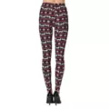Adult Black and Red Ugly Reindeer Leggings at Spencer's