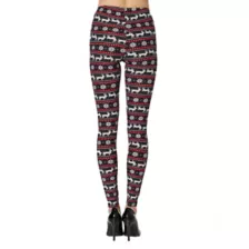 Adult Black and Red Ugly Reindeer Leggings at Spencer's