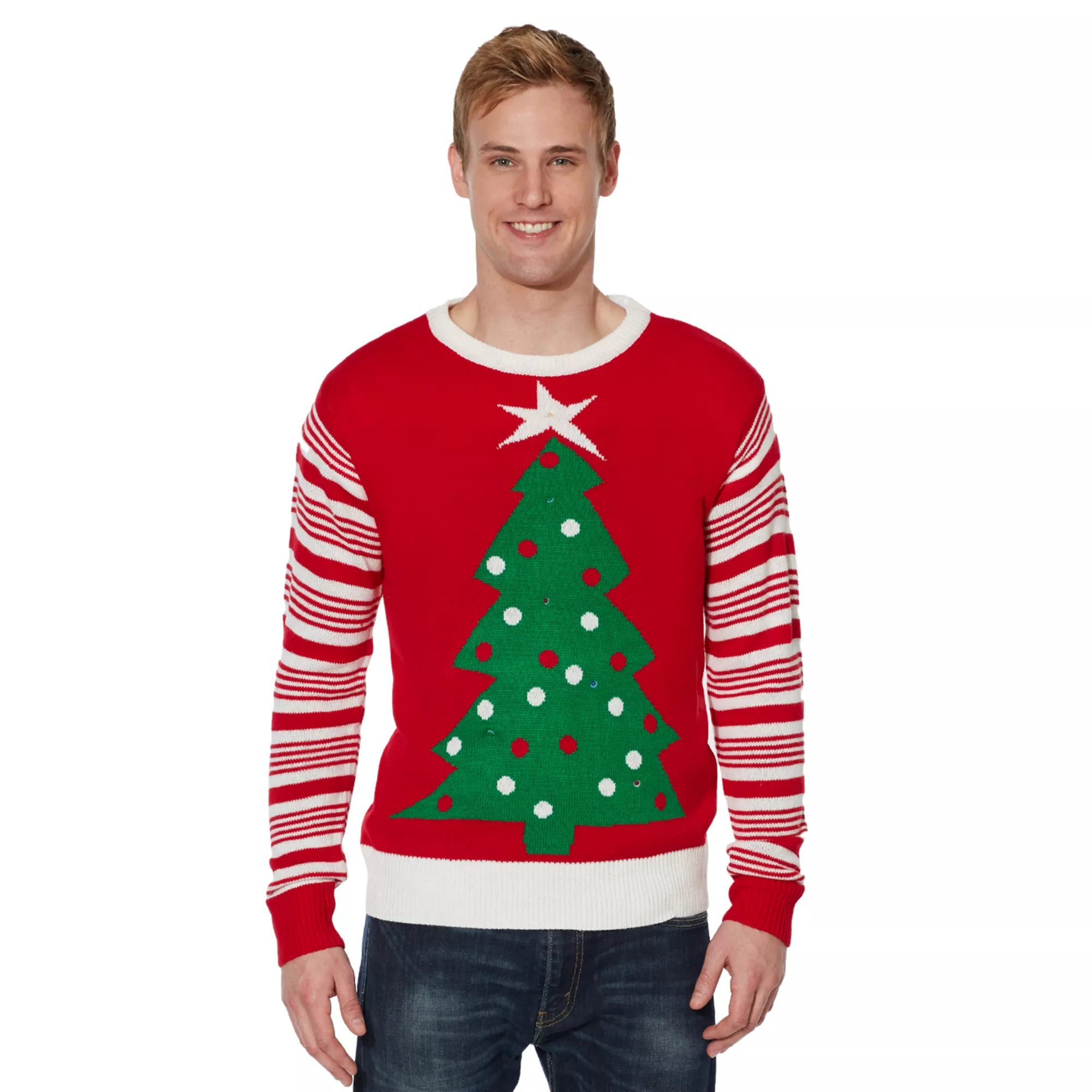 Adult Light-Up Tree Ugly Christmas Sweater at Spirit Halloween