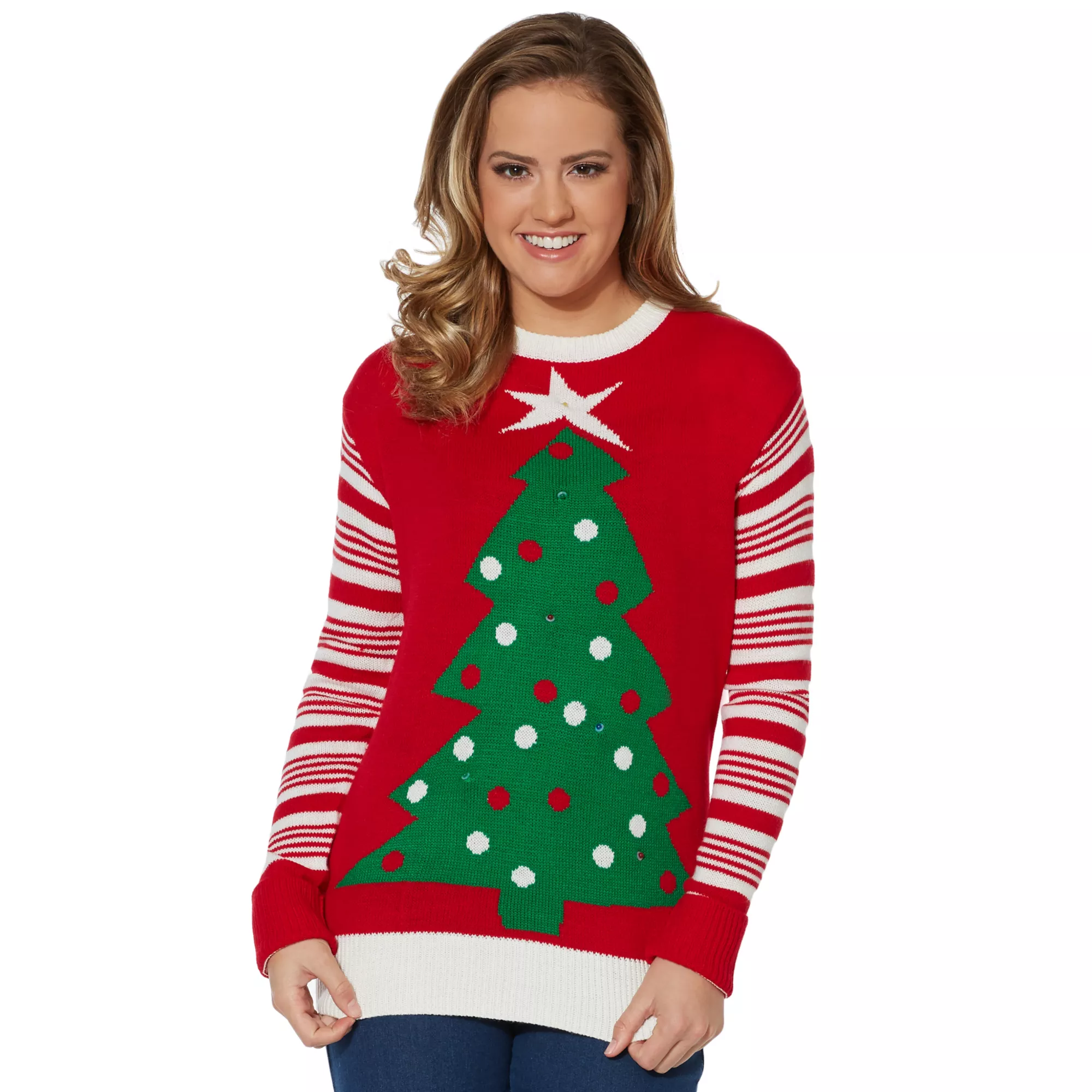 Adult Light-Up Tree Ugly Christmas Sweater at Spirit Halloween