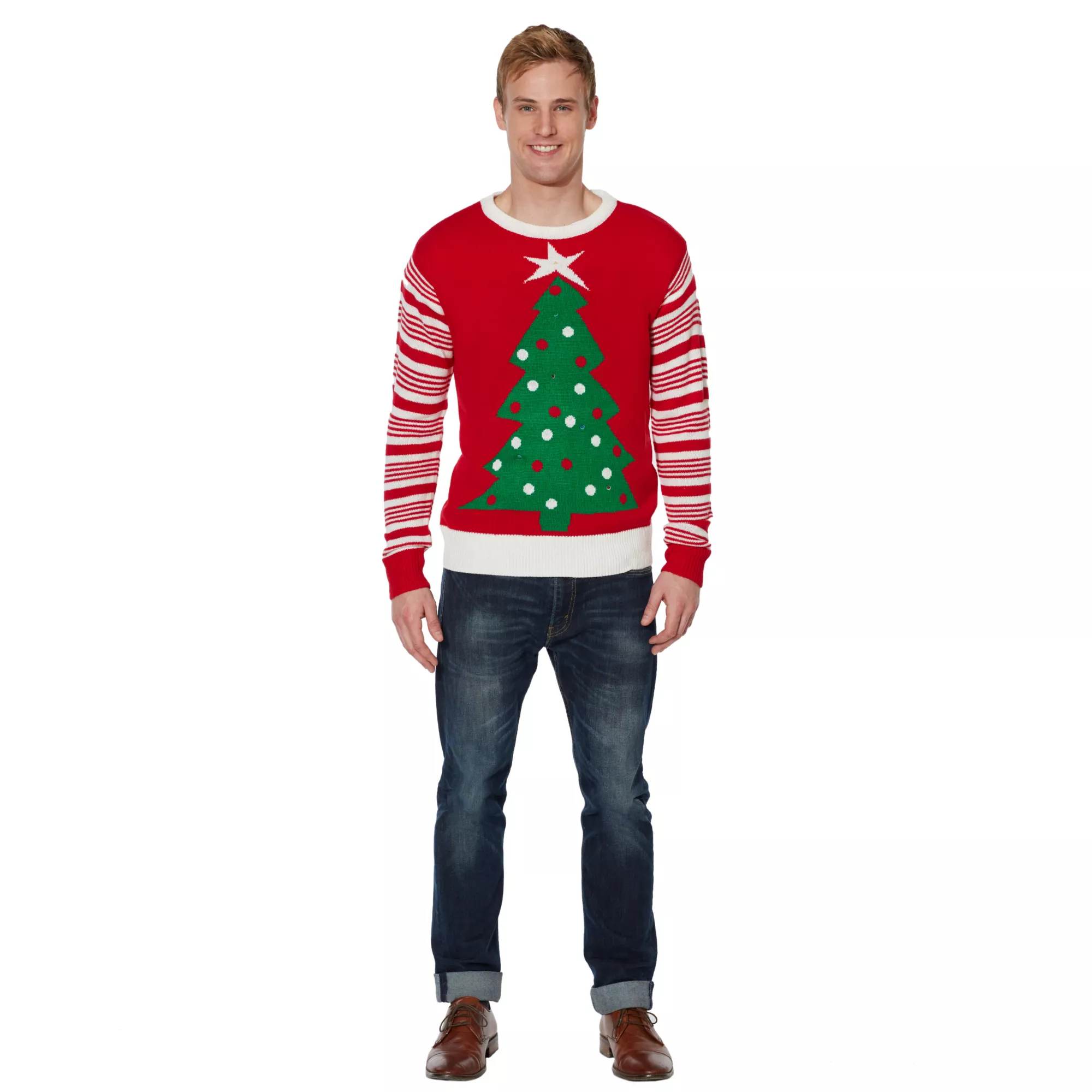 Adult Light-Up Tree Ugly Christmas Sweater at Spirit Halloween